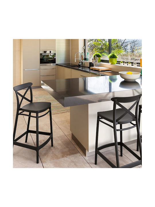 Stool for Bar Outdoor Cross Bar 65 Black 50x45x96cm