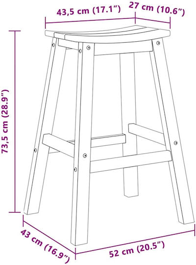 Stool for Bar Outdoor Light Grey 52x43x73.5cm
