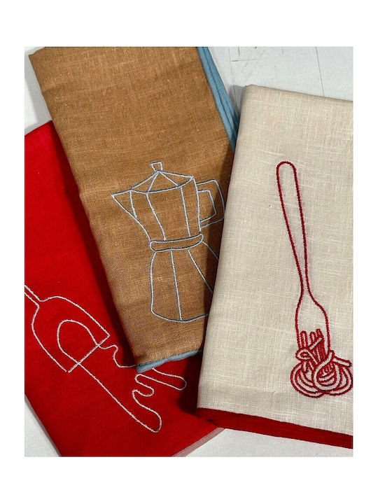 Maegen Towel from 100% Cotton in Red Color 44x44cm 2pcs