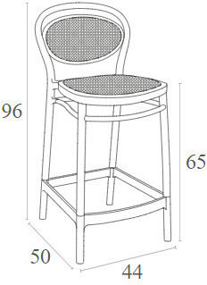 Scaun Rafturi și dulapuri pentru vin de Grădină din Polipropilenă Marcel 65 Negru 1buc 50x44x96cm