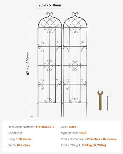 Ranken & Pergolen aus Metall in Bronze Farbe 50.8x220.98cm 2 Stück