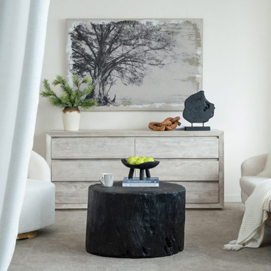 Artekko Woody Διακοσμητικό Μπωλ Ξύλινο Μαύρο 30x30x15cm 2τμχ
