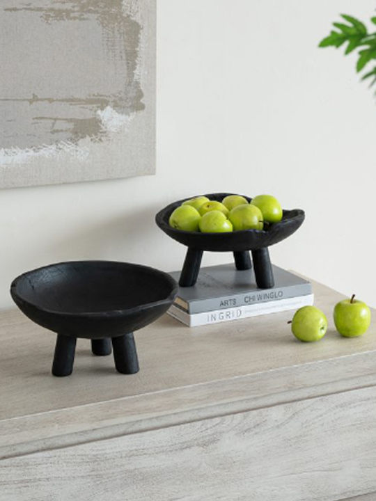 Artekko Woody Decorative Bowl Black 30x30x15cm