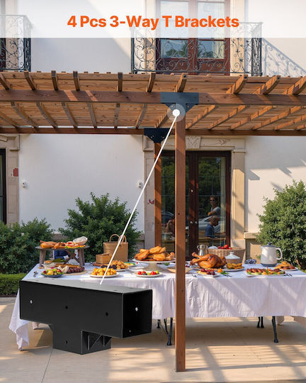 Vevor für Gartenpergola aus Stahl 3.5x3.5cm 4Stück