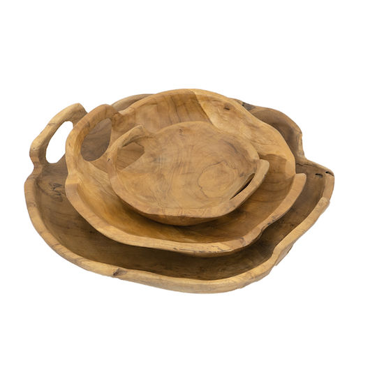 Artekko Woody Bol Decorativ Lemn Bej 1buc