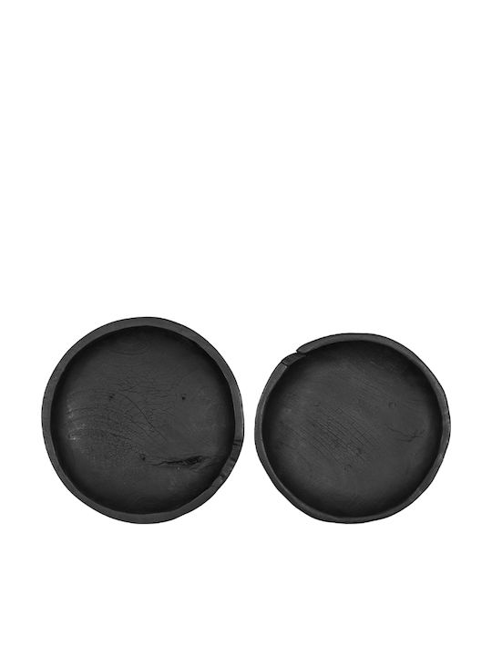 Artekko Woody Decorative Bowl Black 30x30x15cm