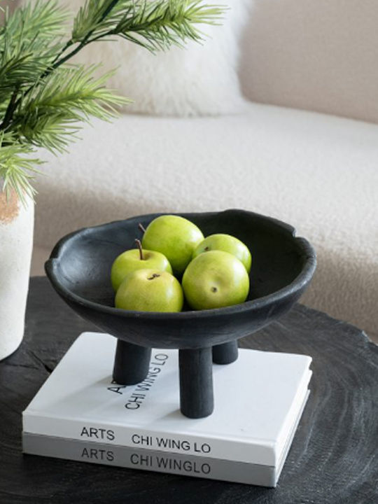 Artekko Woody Decorative Bowl Black 30x30x15cm