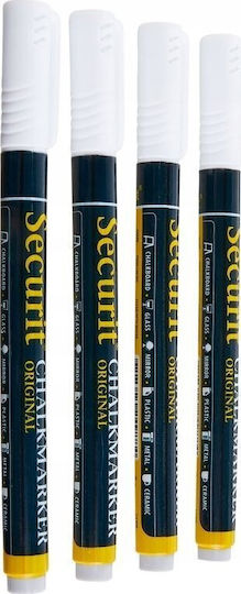 Securit Special Craft Paints White Blackboard Liquid Chalk for Glass 4pcs