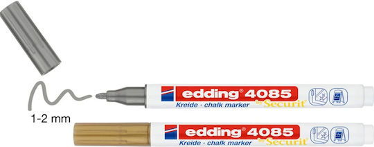 Edding 4085 Σετ Μαρκαδόροι Μαυροπίνακα Υγρής Κιμωλίας Gold/Silver 2τμχ