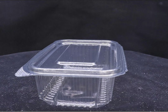 Lux Plast Πλαστικό Σκεύος μιας Χρήσης PET με Ενσωματωμένο Καπάκι και Χωρητικότητα 750ml Διάφανο 50τμχ