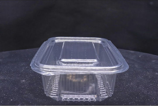 Lux Plast Πλαστικό Σκεύος μιας Χρήσης PET με Ενσωματωμένο Καπάκι και Χωρητικότητα 750ml Διάφανο 50τμχ