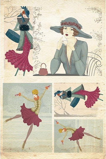 Next Хартия Decoupage "Woman" Документи Декупаж 60гр 5бр