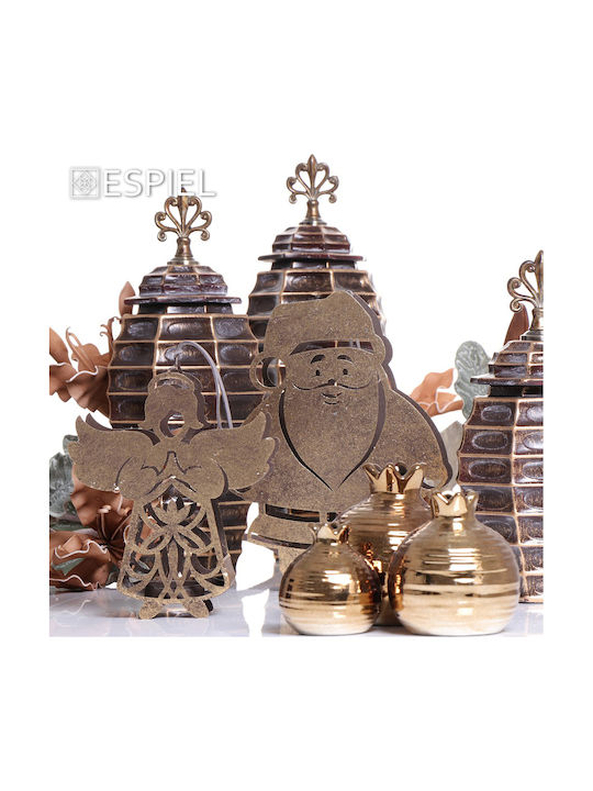 Espiel Santa Claus Christmas Metallic Gold Candlestick 27x20cm 4pcs