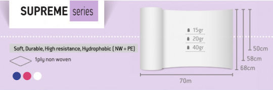 Bournas Medicals Εξεταστικό Ρολό Nicht gewebt Supreme Standard 58cm x 70m. Weiß 1Stück