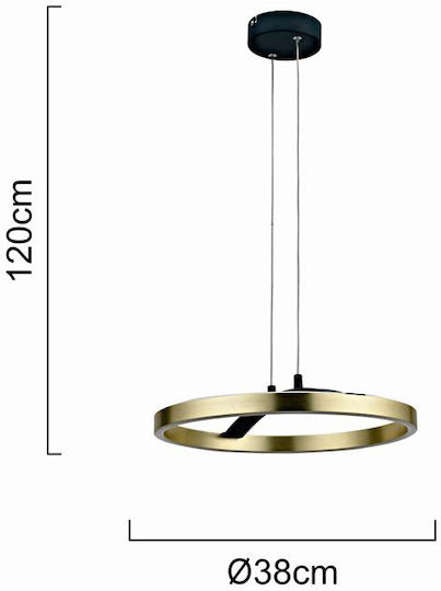 Powertech Adjustable Pendant Light Gold 38x38x120cm