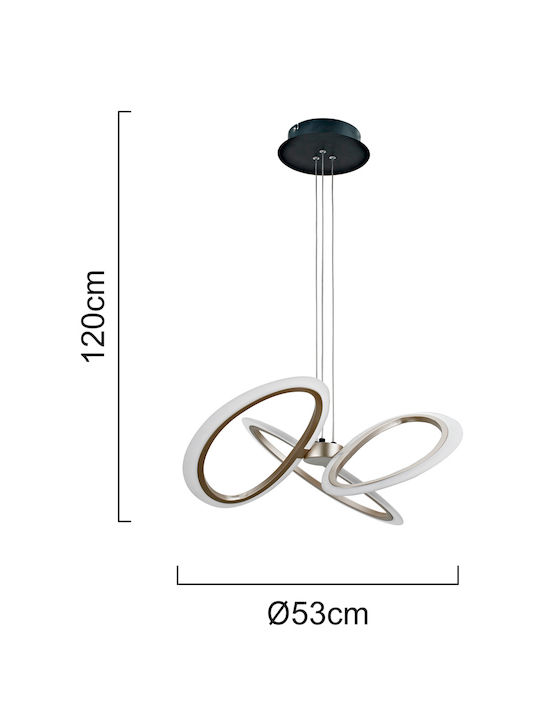 Powertech Adjustable Pendant Light Gold 53x53x120cm