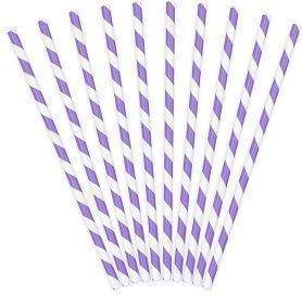 PartyDeco Καλαμάκι Χάρτινο Μωβ 1τμχ