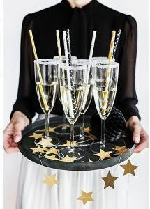 PartyDeco Καλαμάκι Χάρτινο Μαύρο 1τμχ