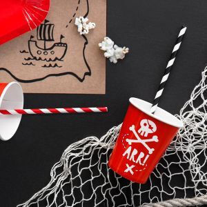 PartyDeco Paie De hârtie Roșii CANE10 10buc