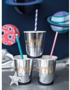 PartyDeco Καλαμάκι Χάρτινο Μωβ 1τμχ