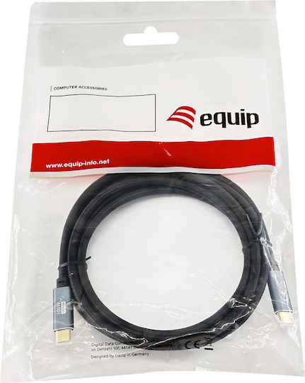 Equip Braided USB 3.2 Video Cable USB-C Male - USB-C 100W PD Black 2m 128357