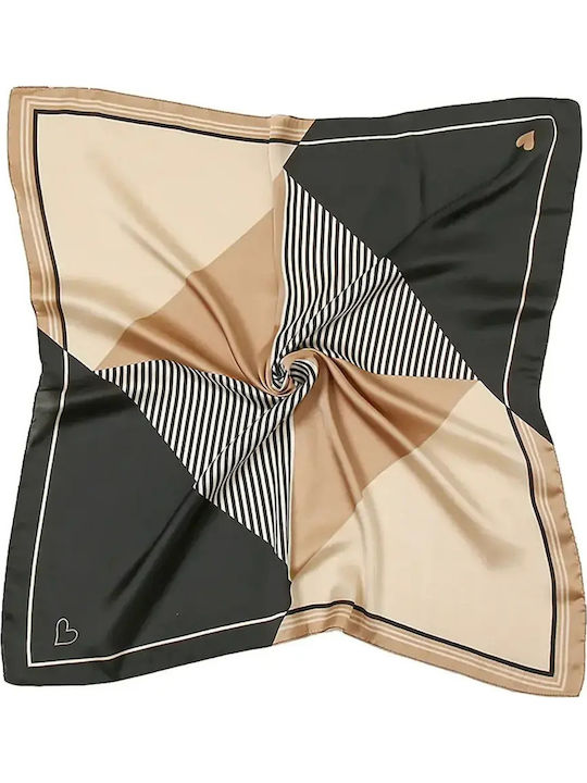 Satin Schal Lineares Beiges