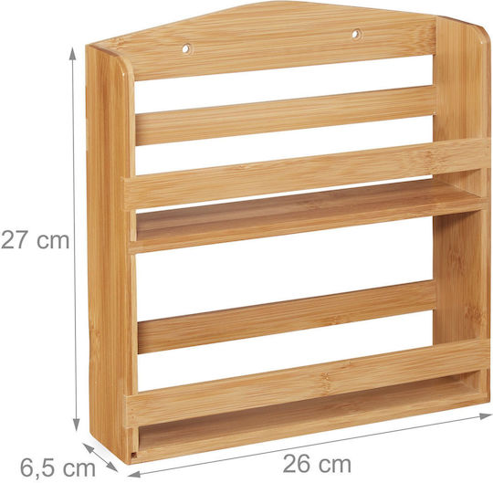 Relaxdays Bamboo Tabletop Spice Rack with Stand Brown 10pcs