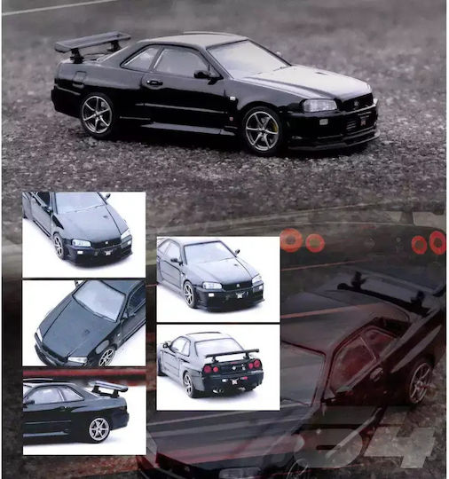 Machetă Auto Nissan Skyline GT-R R34 V-Spec Negru Scara 1:64 Inno64