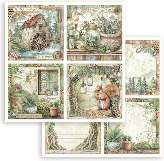 Χαρτιά Scrapbooking 10τεμ 30.5×30.5cm Stamperia Herbarium Silvae