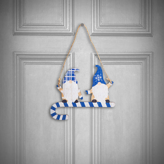 Weihnachtsfigur Holz Blau Elf 15 cm