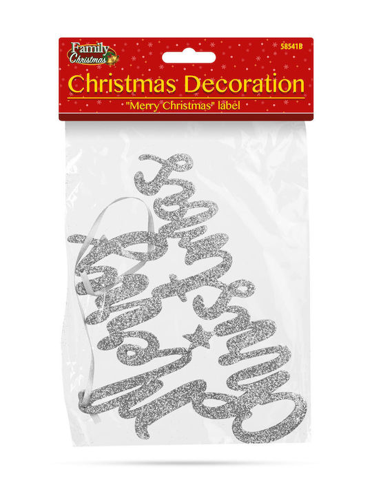 Weihnachtsdekoration "Frohe Weihnachten" 20 x 12 cm Silber
