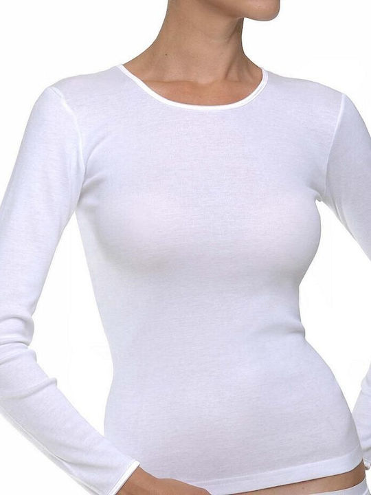 Langärmelig White Damen T-Shirt