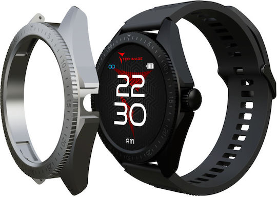 Techmade Rocks 2.0 36mm Smartwatch mit Pulsmesser (Schwarz)