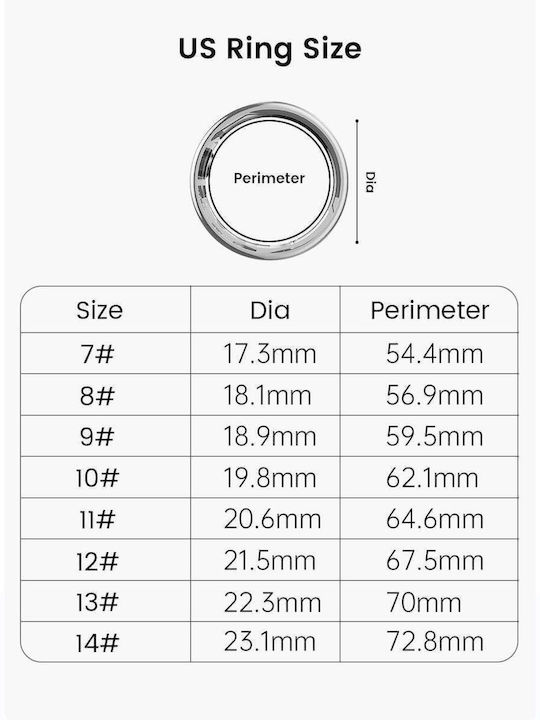 Kyklō Smart Ring 19.8mm Αδιάβροχο με Παλμογράφο Χρυσό