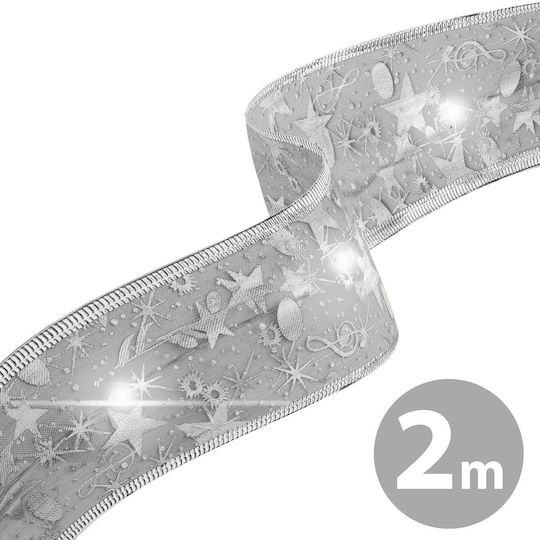 Crăciun Panglică Iluminată 2 X Argintiu 5x200cm 1buc