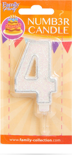 Number 4 Shaped Cake Candle