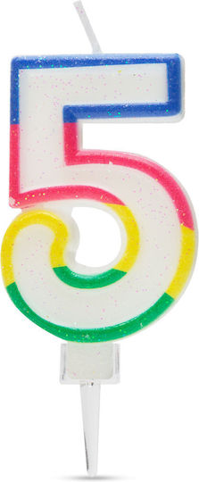 Candle Cake In Shape Number 5