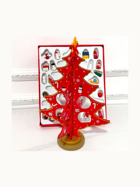 Christmas Decoration Diy Craft Miniature Christmas Tree Baubles 30 X 25 Cm Red