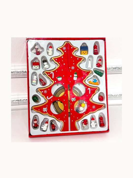 Christmas Decoration Diy Craft Miniature Christmas Tree Baubles 30 X 25 Cm Red