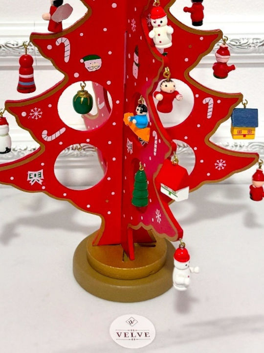 Christmas Decoration Diy Craft Miniature Christmas Tree Baubles 30 X 25 Cm Red