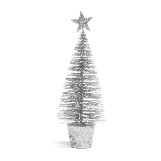 Mini Artificial Pine Decoration Glitter 18 Cm 4 Colors