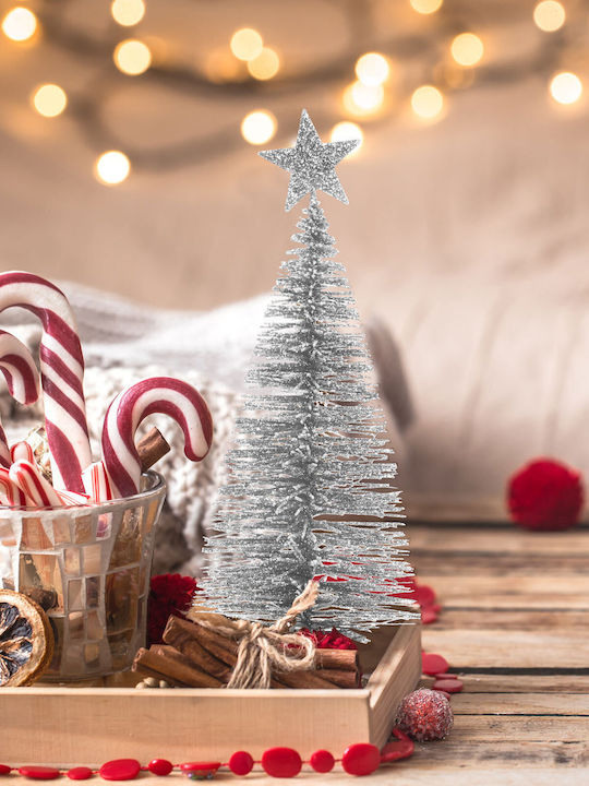 Mini Artificial Pine Decoration Glitter 18 Cm 4 Colors