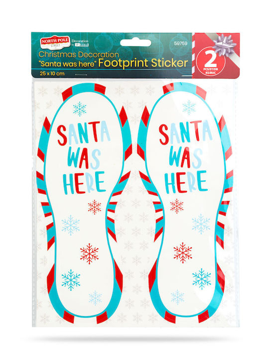 Festive Decoration – Sticker "santa Was Here" – 25 X 10 Cm – Set 2 Pieces
