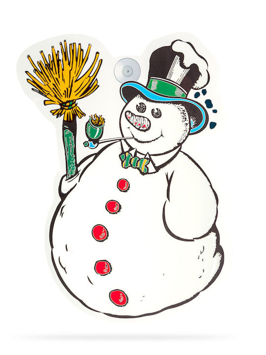 Weihnachtsaufkleber Fensterdekoration Schneemann Muster 30 X 29 Cm Weiß