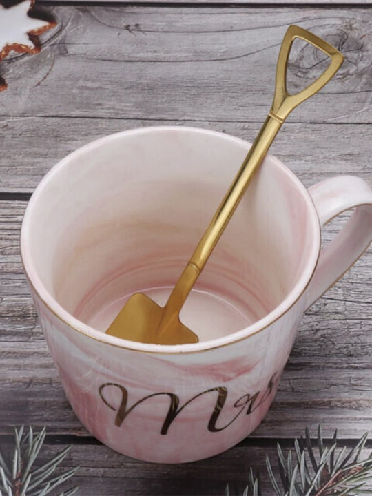Set Linguri Cafea Ceai Oțel Inoxidabil Auriu 15cm 6 Bucăți
