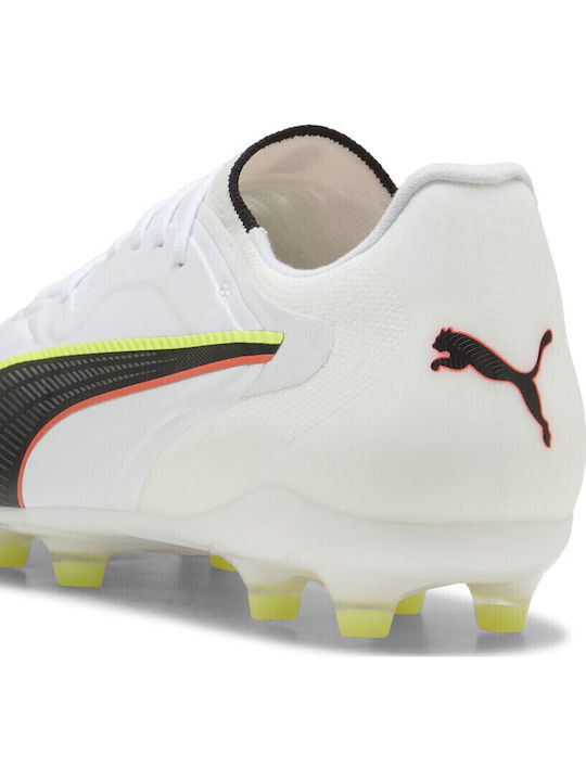 PUMA King 20 Pro FG/AG Ποδοσφαιρικά Παπούτσια με Τάπες Λευκά PUMA King 20 Pro FG/AG Ποδοσφαιρικά Παπούτσια με Τάπες Λευκά