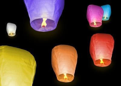 Total Gift Sky Lanterns Lanterns for Party 10 Pieces 100cm (Miscellaneous Colors)