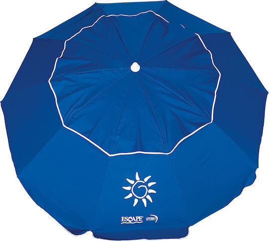 Escape Folding Beach Umbrella Diameter 2m with UV Protection and Air Duct Blue White