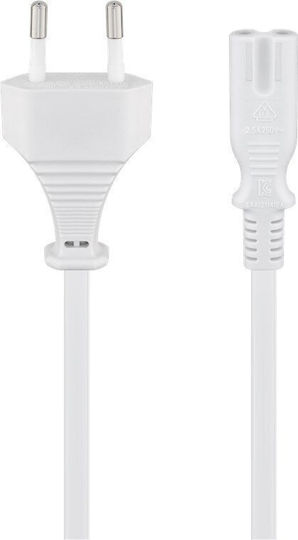 Goobay IEC C7 / Евро - IEC C7 / Евро Кабел 3м Бял (93987)