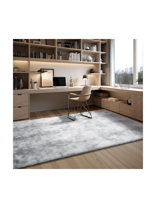 Vevor Rug Rectangular Furry Light Grey Tie-dye